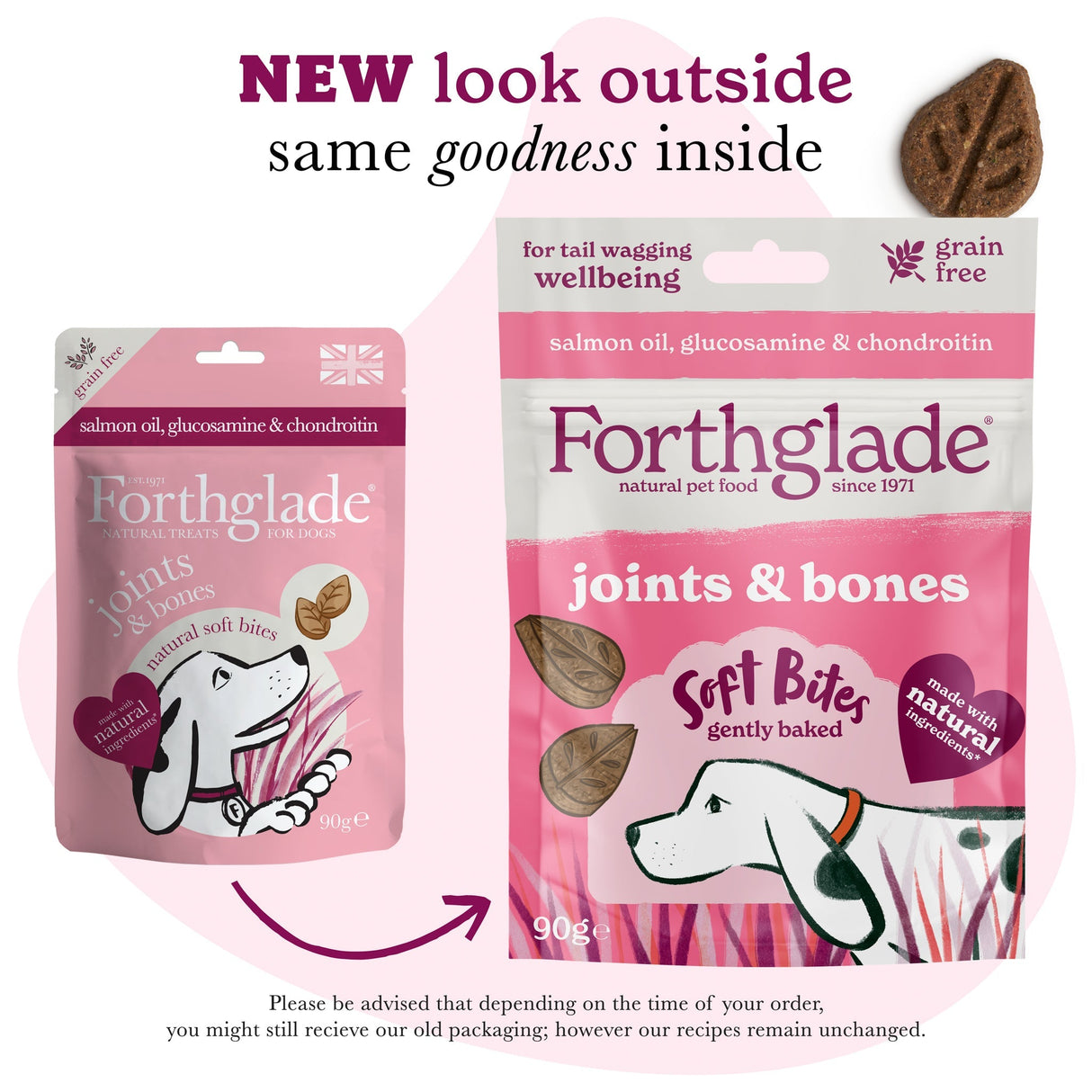 Forthglade Soft Bites Grain Free Joints & Bones Salmon Treats - 8 x 90g, Forthglade,