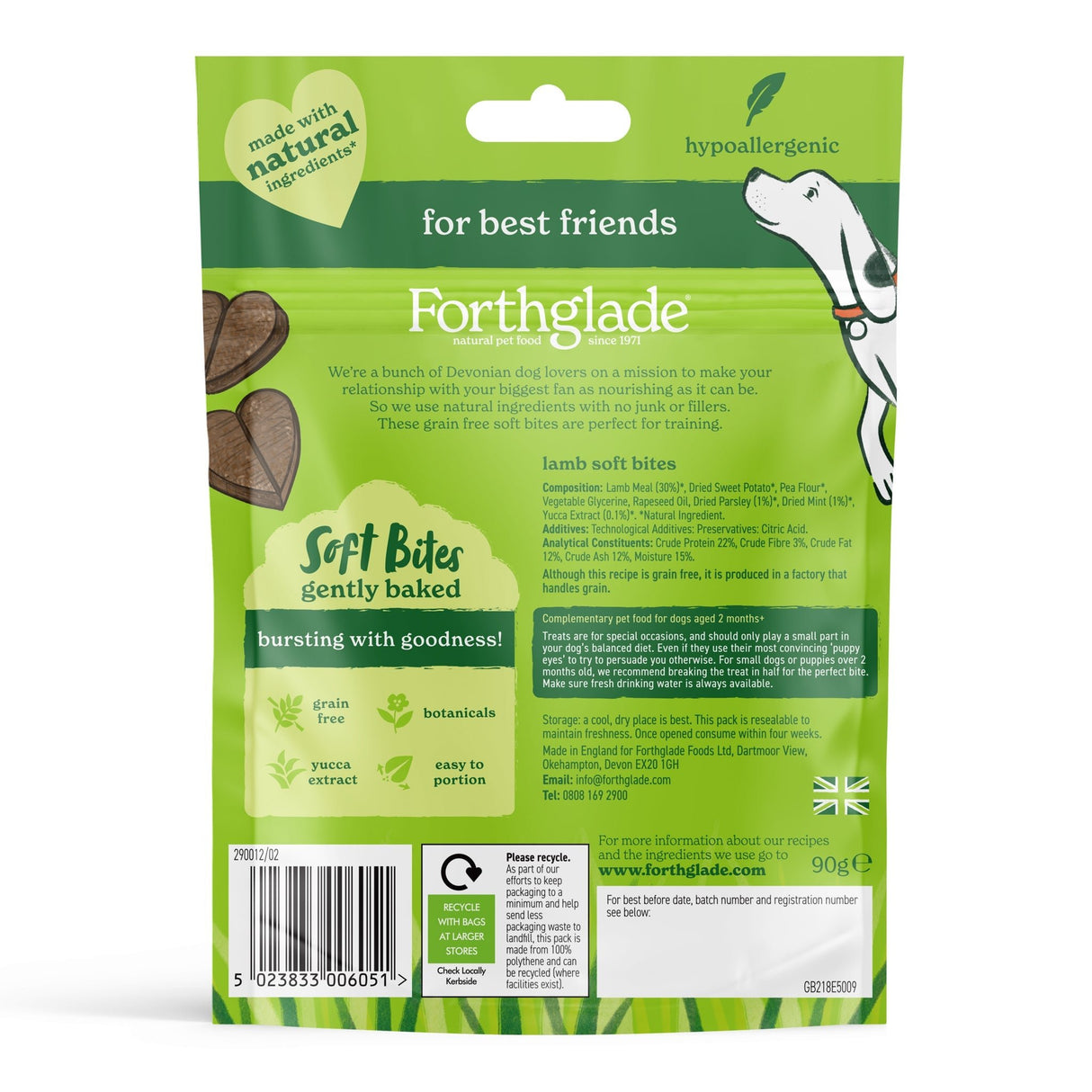 Forthglade Soft Bites Lamb Dog Treats - 8 x 90g, Forthglade,