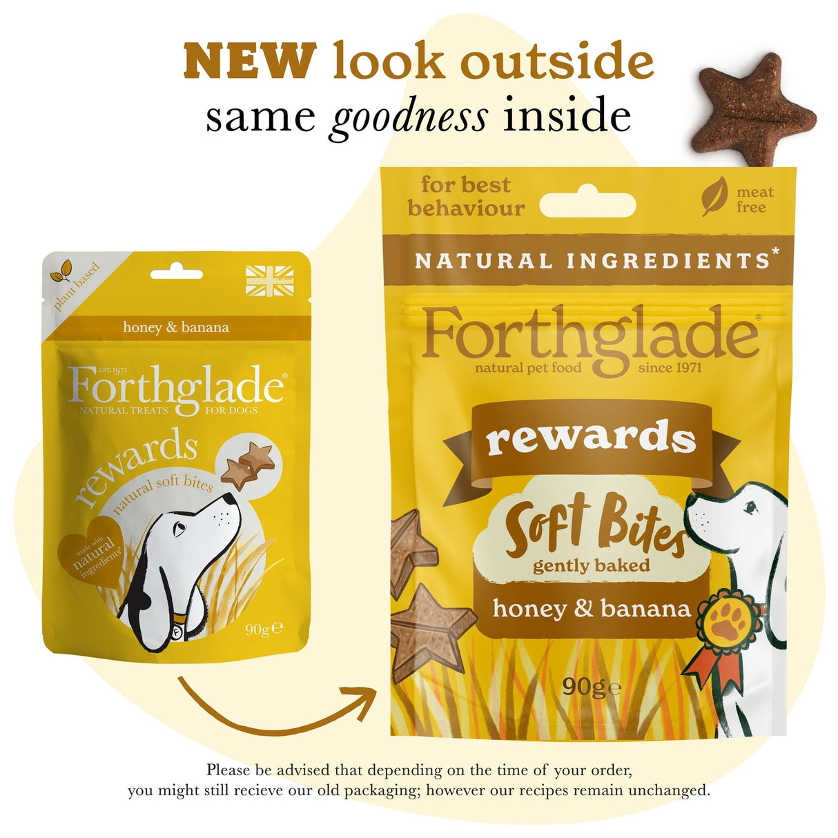 Forthglade Soft Bites Rewards Honey & Banana dog Training Treats - 8 x 90g, Forthglade,