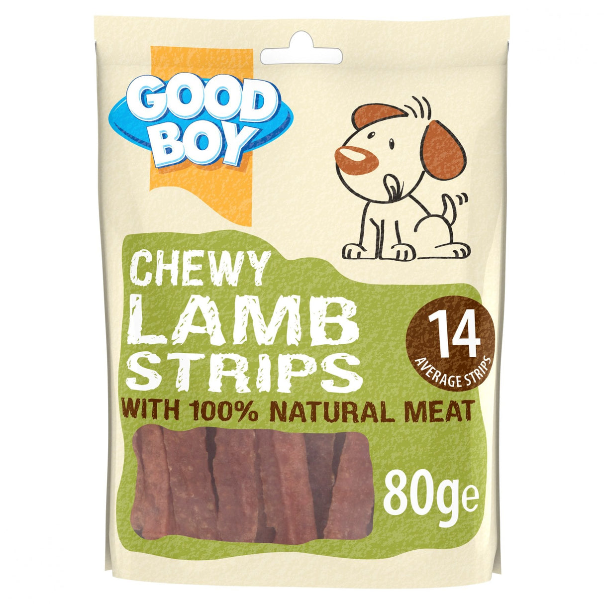 Good Boy Chewy Lamb Strips Dog Treats - 10 x 80g, Good Boy,