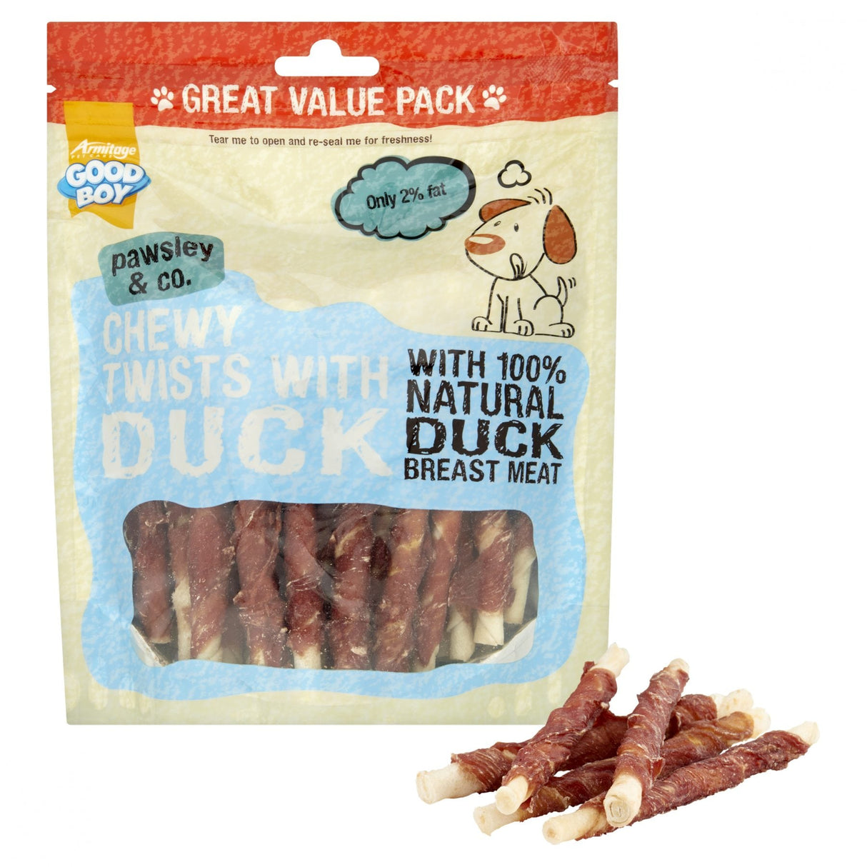 Good Boy Chewy Twists with Duck Dog Treats, Good Boy, 5 x 320 g