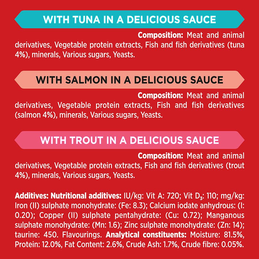 Gourmet Mon Petit Wet Adult Cat Food Tuna, Salmon & Trout - 8x (6x50g), Gourmet,