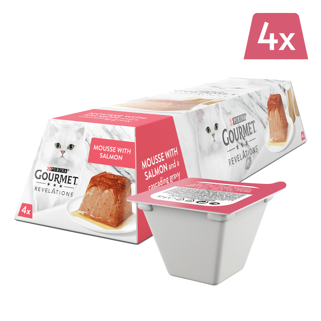 Gourmet Revelations Mousse with Salmon Wet Cat Food 6x (4x57g), Gourmet,