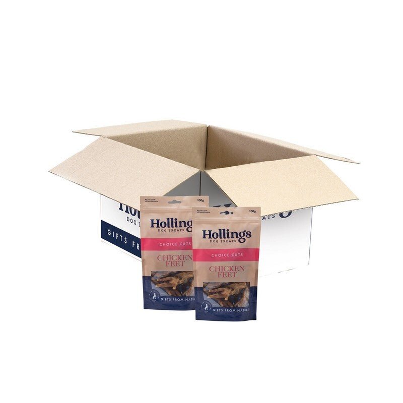 Hollings 100% Natural Chicken Feet 8 x 100g, Hollings,
