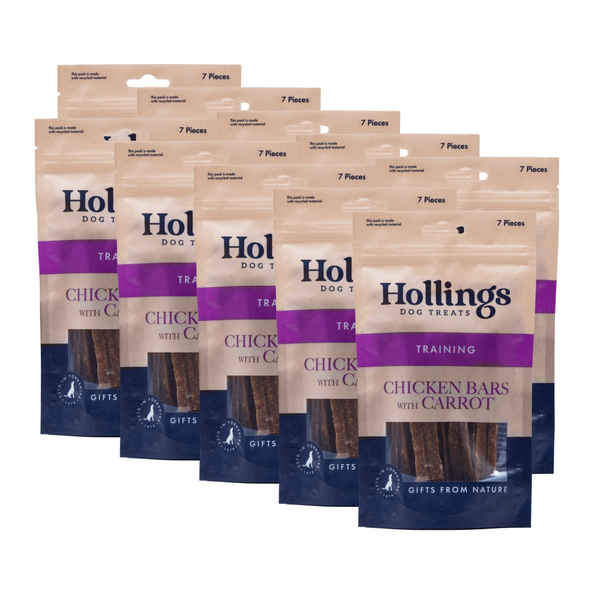 Hollings Chicken Bars with Carrot - 70 Bars (10x7 pack), Hollings,