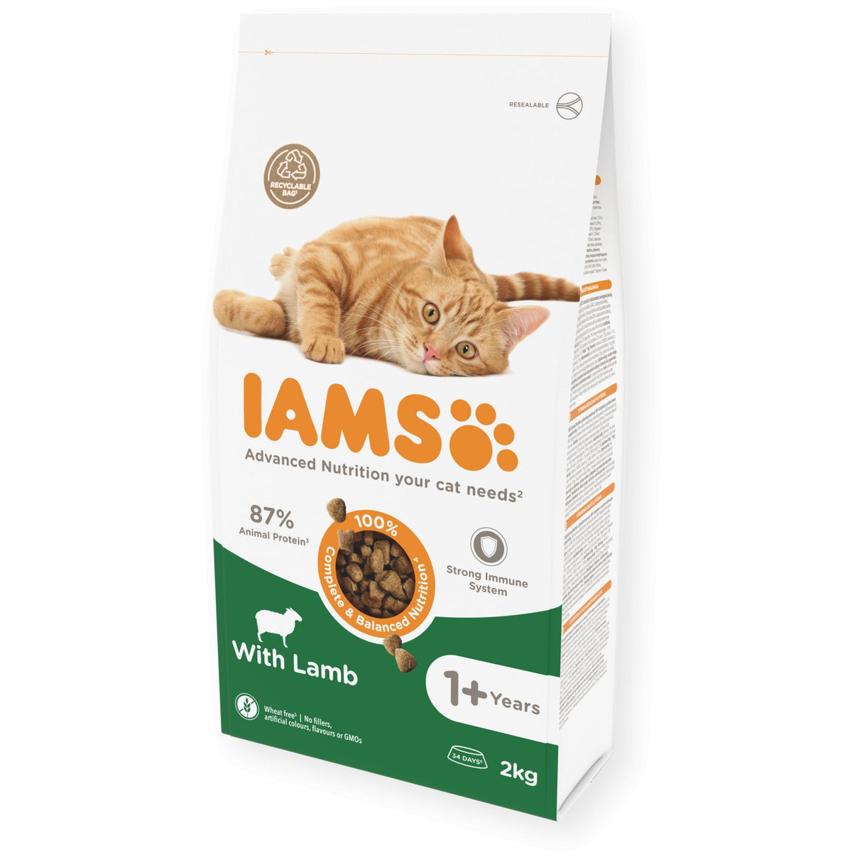 IAMS Adult Cat Dry Food with Lamb, IAMS, 2x2kg