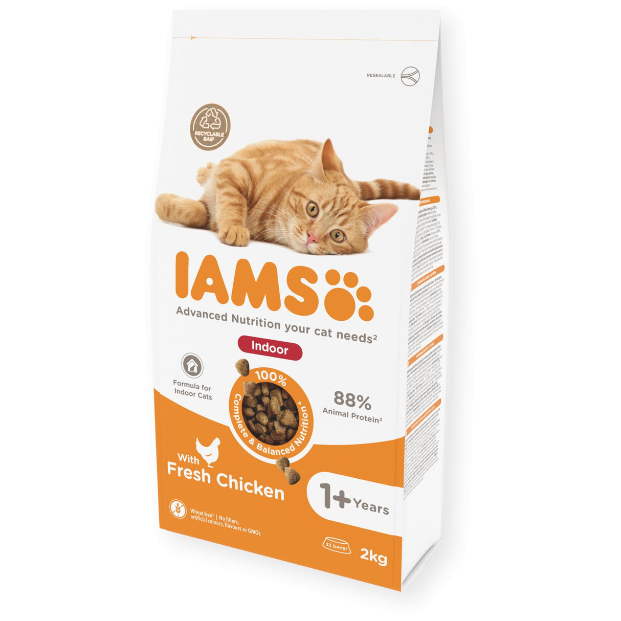 IAMS Adult Cat Indoor Dry Food with Fresh Chicken - 2 x 2kg, IAMS,