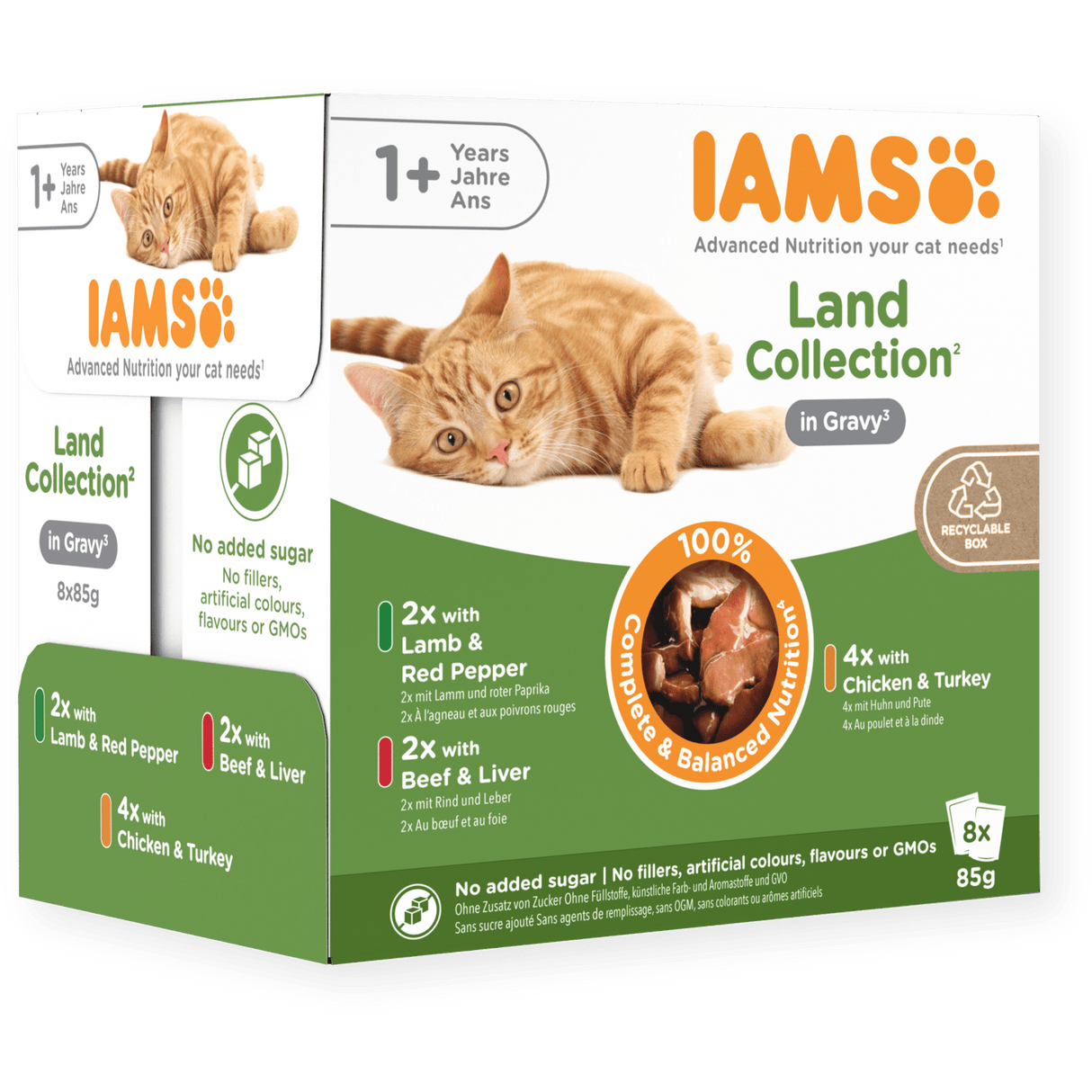 IAMS Adult Land Collection in Gravy Wet Cat Food - 8 x 85g, IAMS,