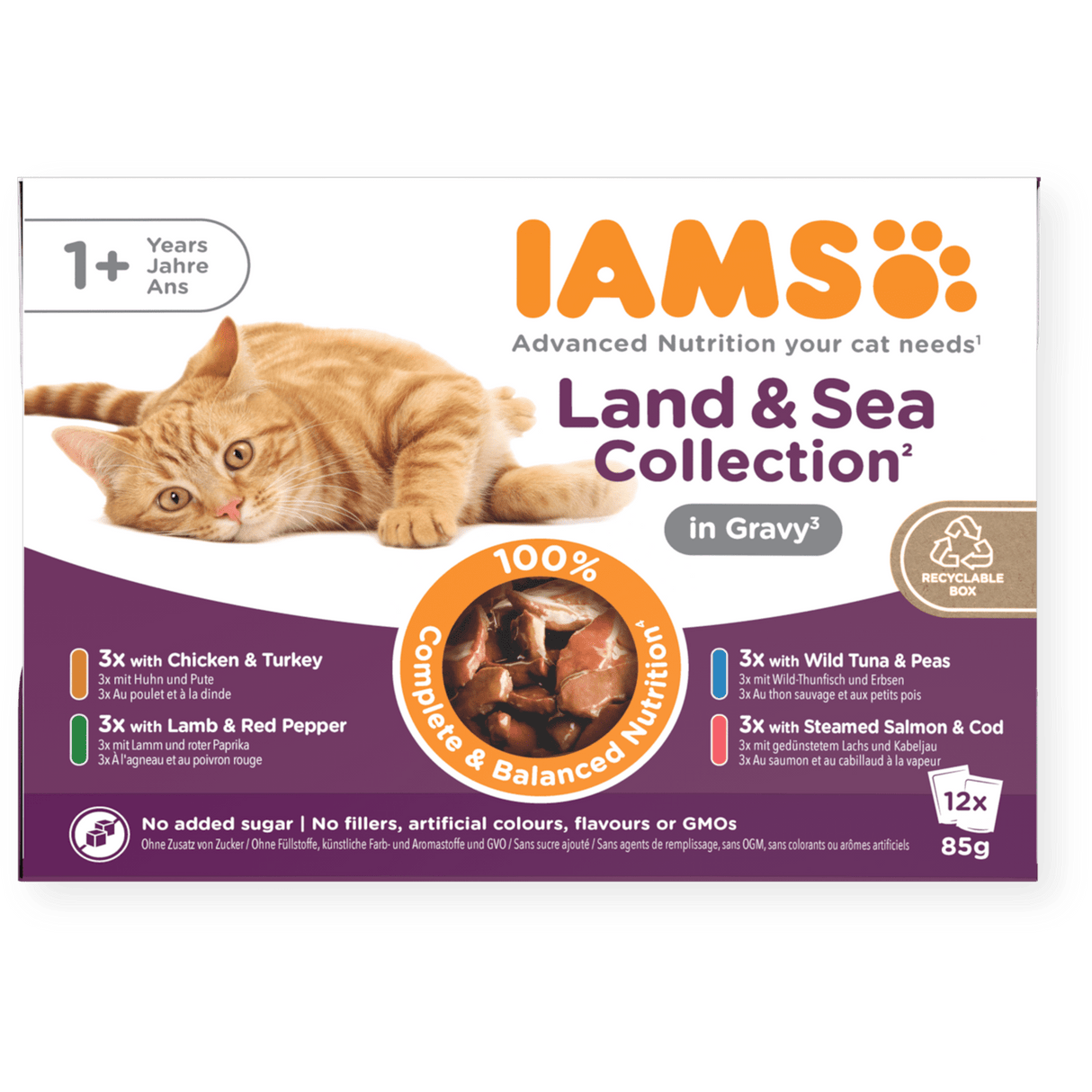 IAMS Adult Land & Sea Collection in Gravy Wet Cat Food, IAMS, 12 x 85g