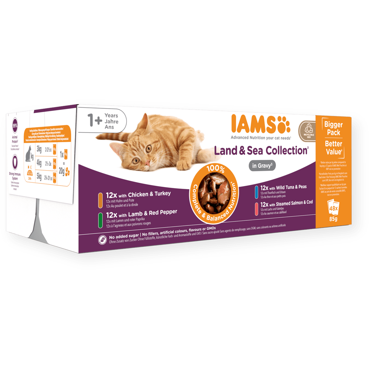 IAMS Adult Land & Sea Collection in Gravy Wet Cat Food, IAMS, 48 x 85g