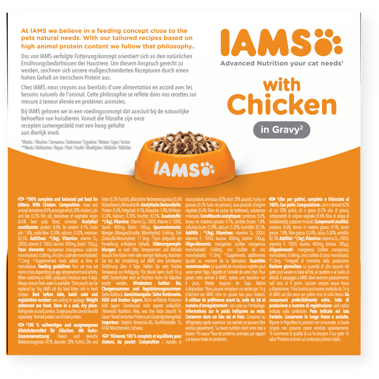 IAMS Kitten Chicken in Gravy Wet Cat Food - 8 x 85g, IAMS,