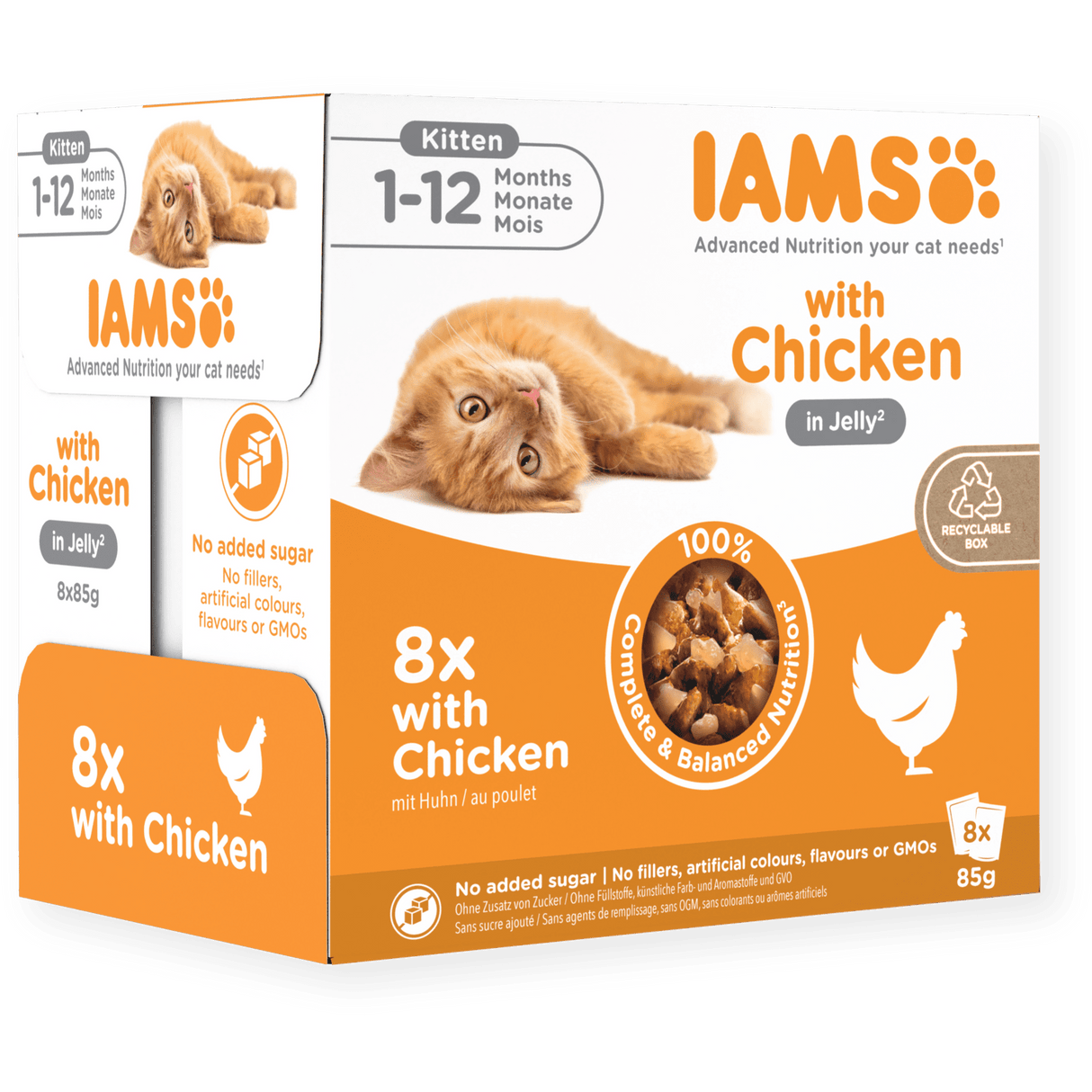 IAMS Kitten Chicken in Jelly Wet Cat Food - 8 x 85g, IAMS,