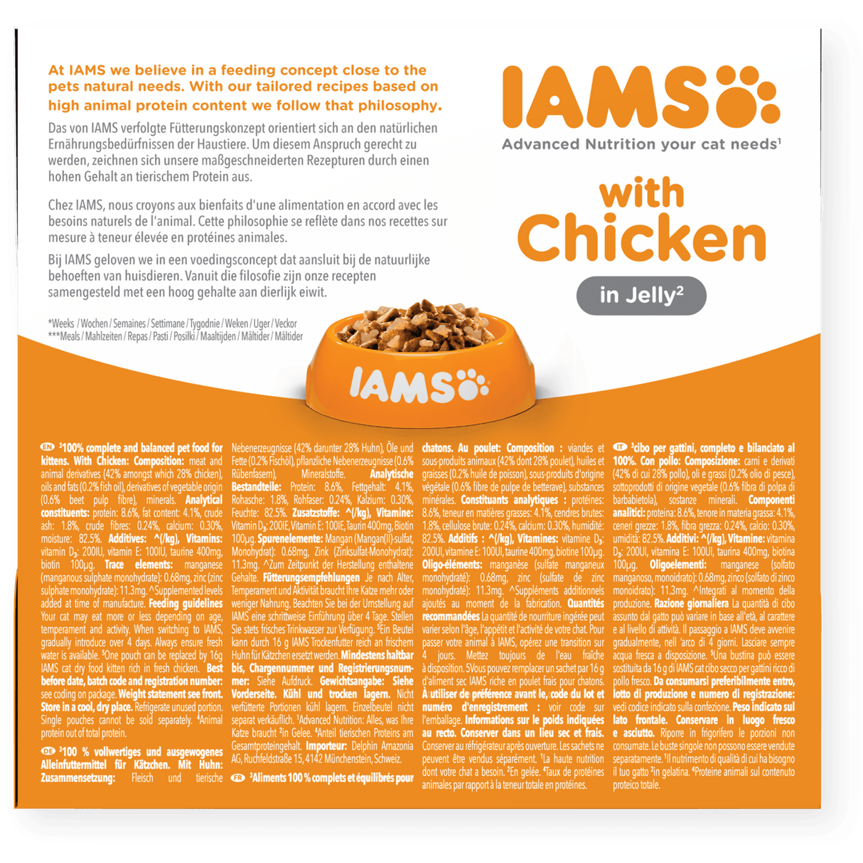 IAMS Kitten Chicken in Jelly Wet Cat Food - 8 x 85g, IAMS,
