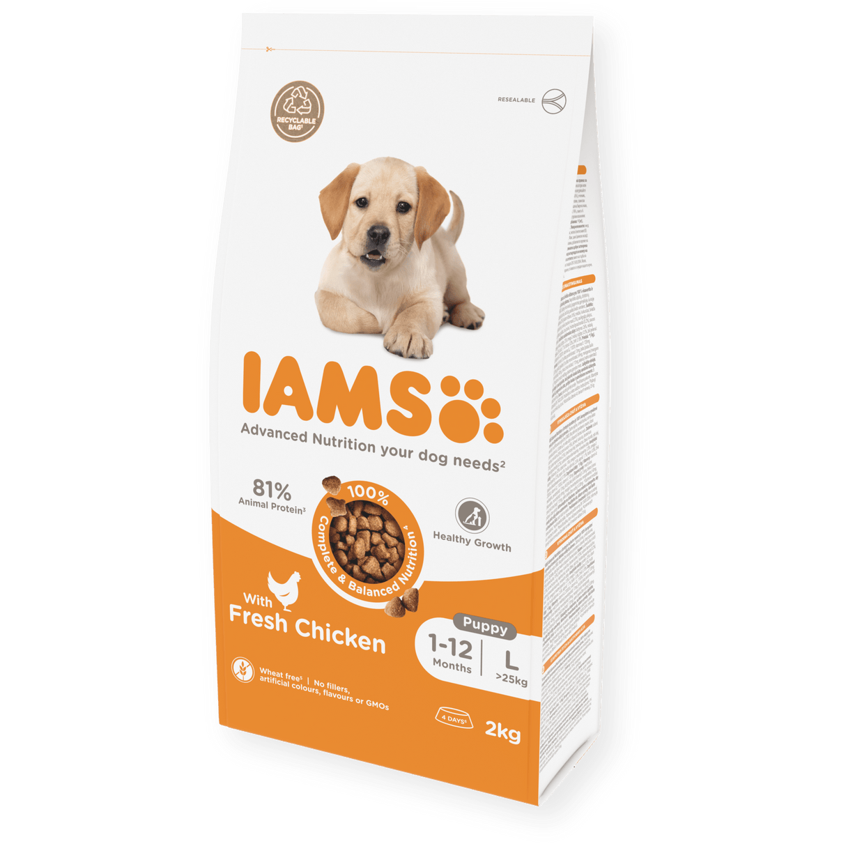 IAMS Puppy Large Breed Fresh Chicken Dry Dog Food, IAMS, 2 x 2 kg
