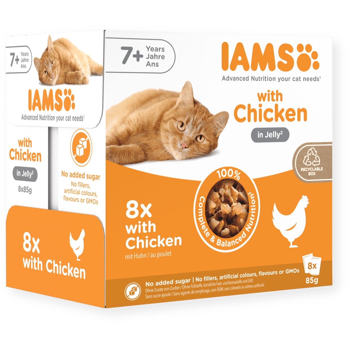 IAMS Senior 7+ Delight Chicken in Jelly Wet Cat Food - 8 x 85g, IAMS,