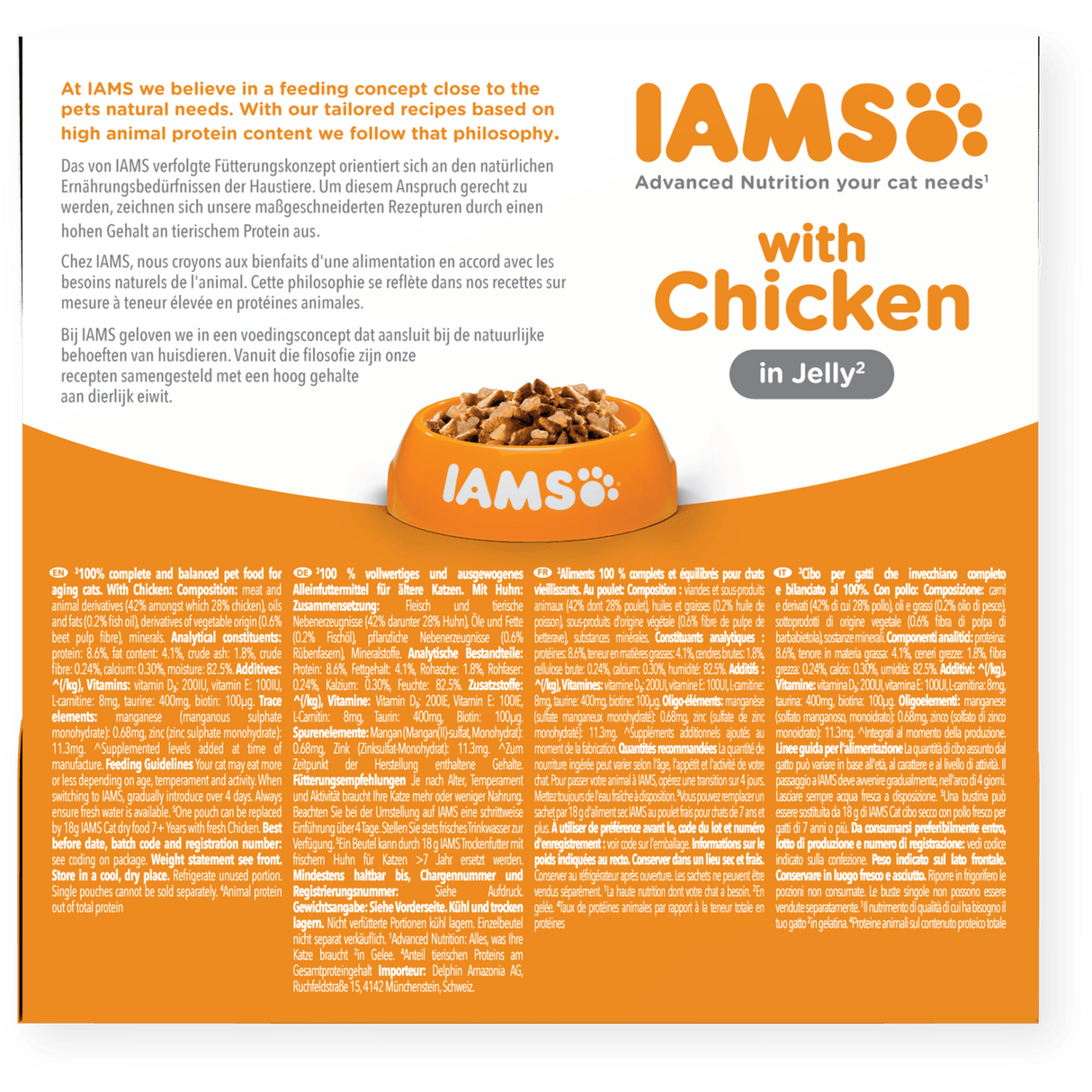IAMS Senior 7+ Delight Chicken in Jelly Wet Cat Food - 8 x 85g, IAMS,