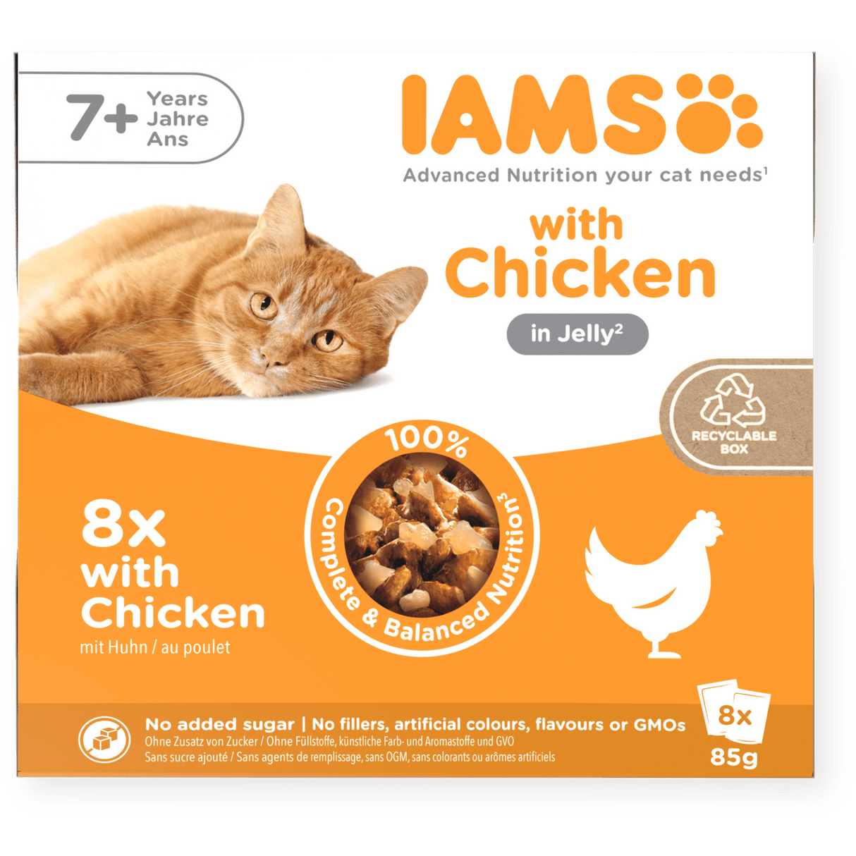 IAMS Senior 7+ Delight Chicken in Jelly Wet Cat Food - 8 x 85g, IAMS,