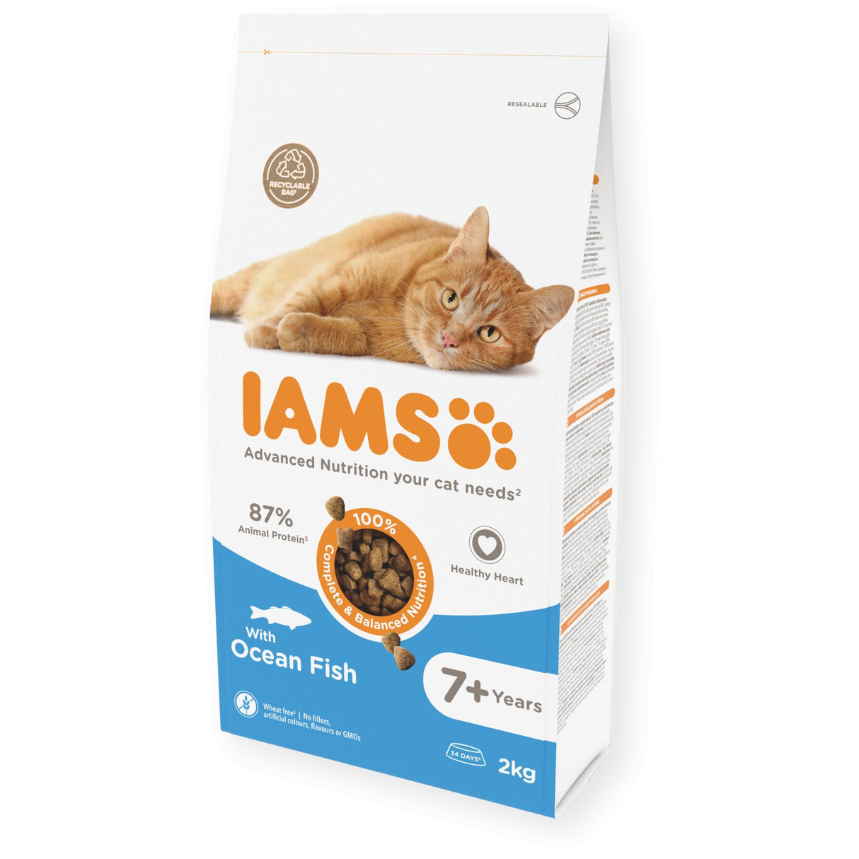IAMS Senior Cat Dry Food with Ocean Fish - 2 x 2kg, IAMS,