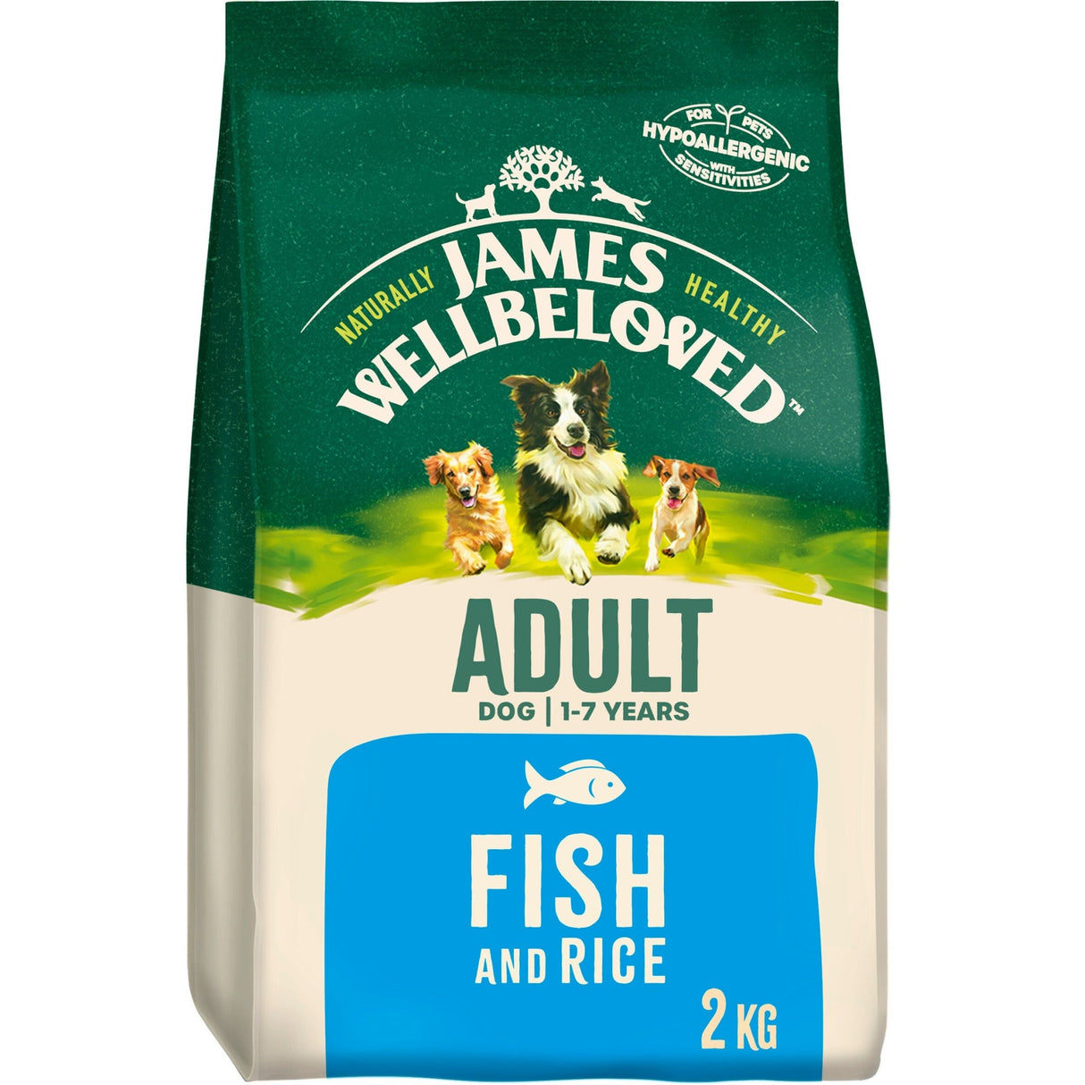 James Wellbeloved Adult Fish & Rice Dry Dog Food, James Wellbeloved, 2 kg