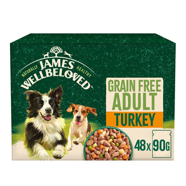 James Wellbeloved Adult Grain Free Turkey in Gravy - 48 Pouches, James Wellbeloved,
