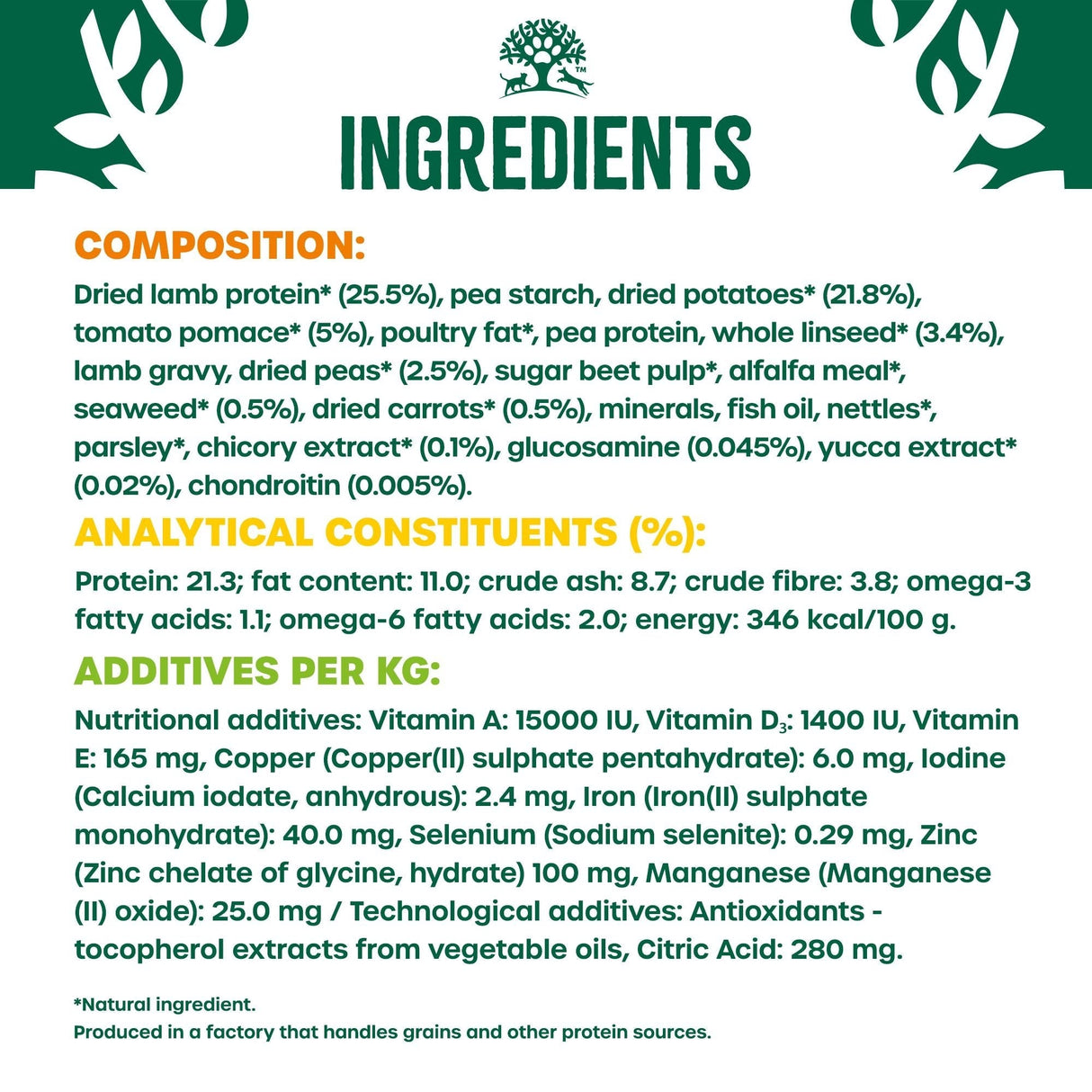 James Wellbeloved Adult Lamb & Veg Grain Free Dry Dog Food - 10kg, James Wellbeloved,