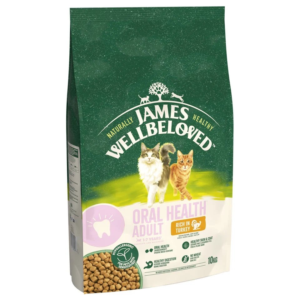 James Wellbeloved Adult Oral Health Dry Cat Food Turkey, James Wellbeloved, 10 kg