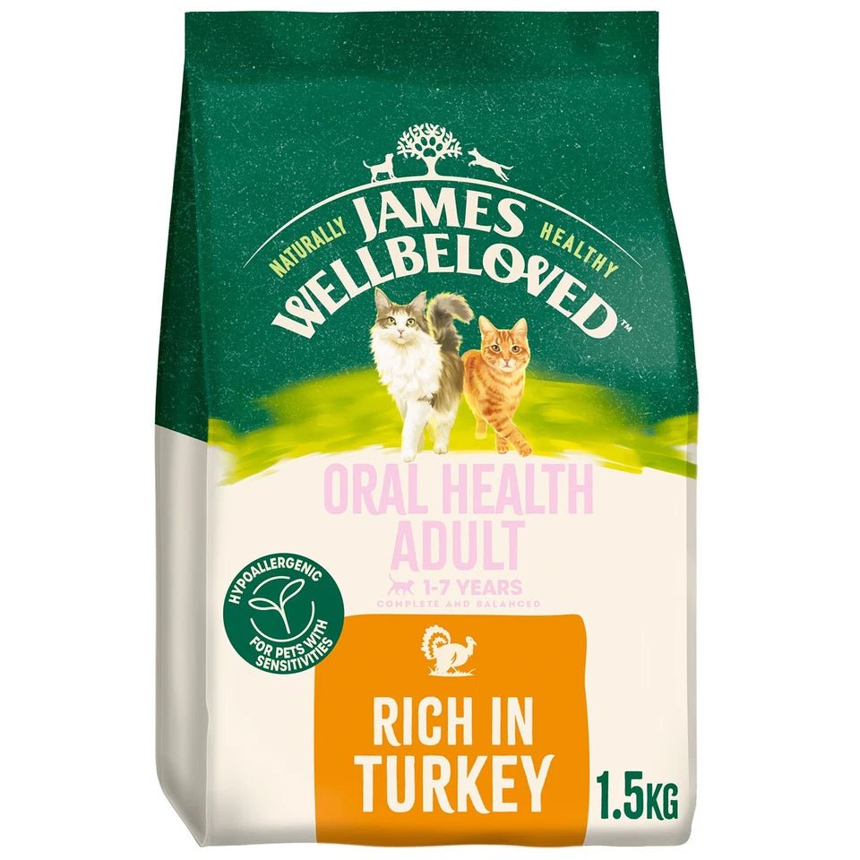 James Wellbeloved Adult Oral Health Dry Cat Food Turkey, James Wellbeloved, 1.5 kg