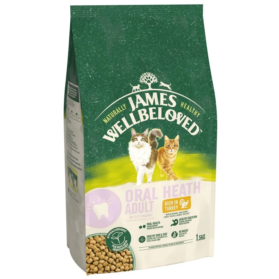 James Wellbeloved Adult Oral Health Dry Cat Food Turkey, James Wellbeloved, 1.5 kg