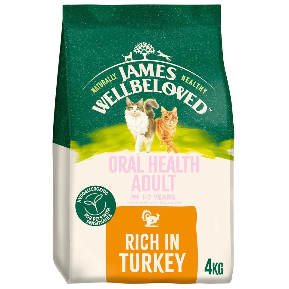 James Wellbeloved Adult Oral Health Dry Cat Food Turkey, James Wellbeloved, 4 kg