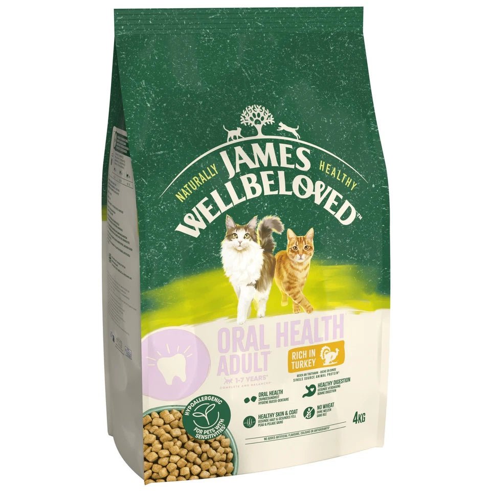James Wellbeloved Adult Oral Health Dry Cat Food Turkey, James Wellbeloved, 4 kg