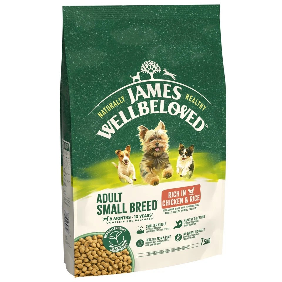 James Wellbeloved Adult Small Breed Chicken & Rice Dry Dog Food, James Wellbeloved, 7.5 kg