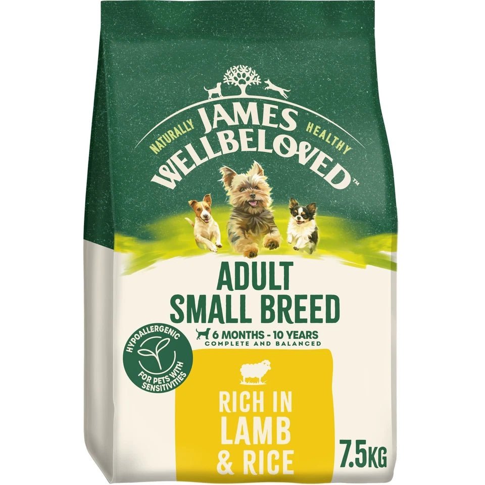 James Wellbeloved Adult Small Breed Lamb & Rice Dry Dog Food, James Wellbeloved, 7.5 kg