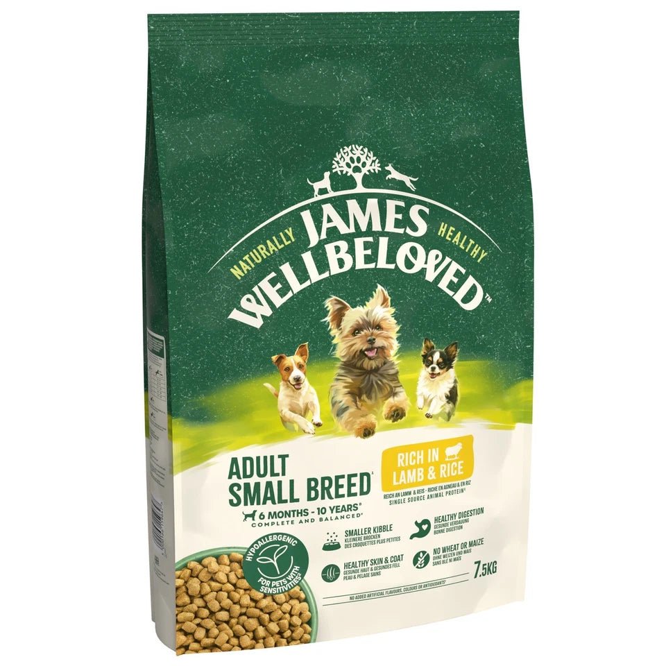 James Wellbeloved Adult Small Breed Lamb & Rice Dry Dog Food, James Wellbeloved, 7.5 kg