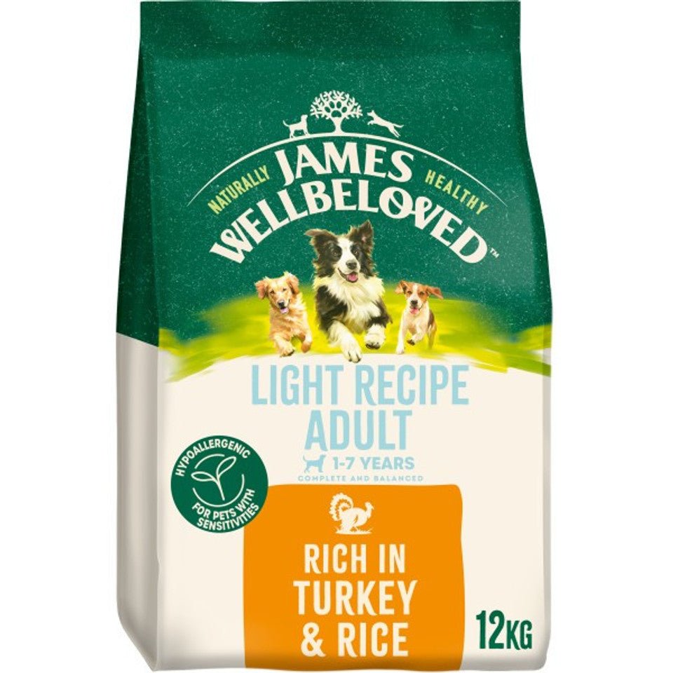 James Wellbeloved Adult Turkey & Rice Light Dry Dog Food, James Wellbeloved, 12 kg