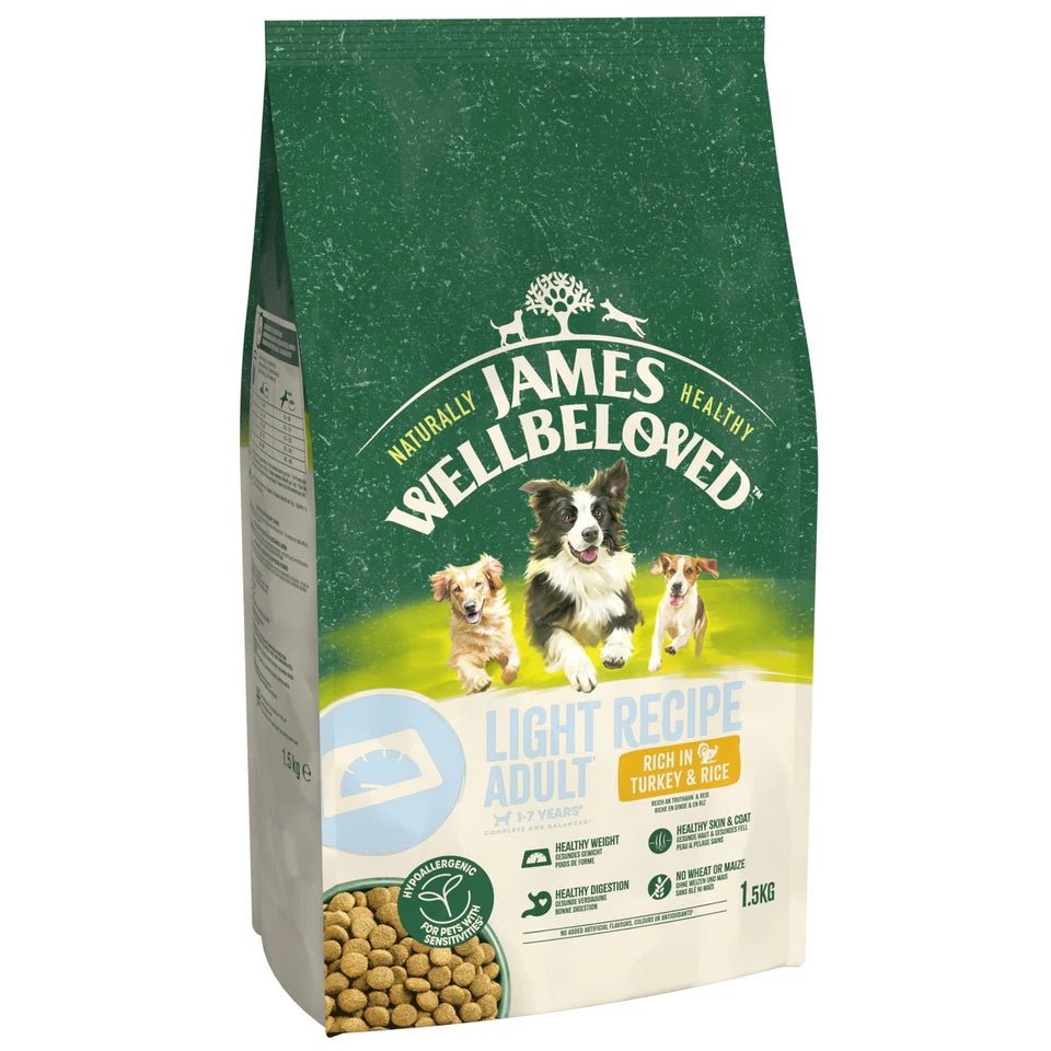 James Wellbeloved Adult Turkey & Rice Light Dry Dog Food, James Wellbeloved, 12 kg