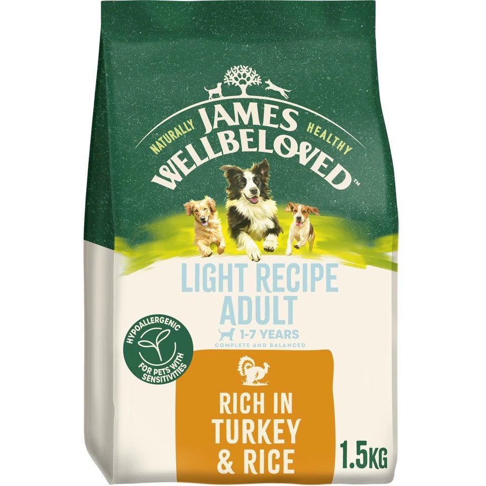James Wellbeloved Adult Turkey & Rice Light Dry Dog Food, James Wellbeloved, 1.5 kg