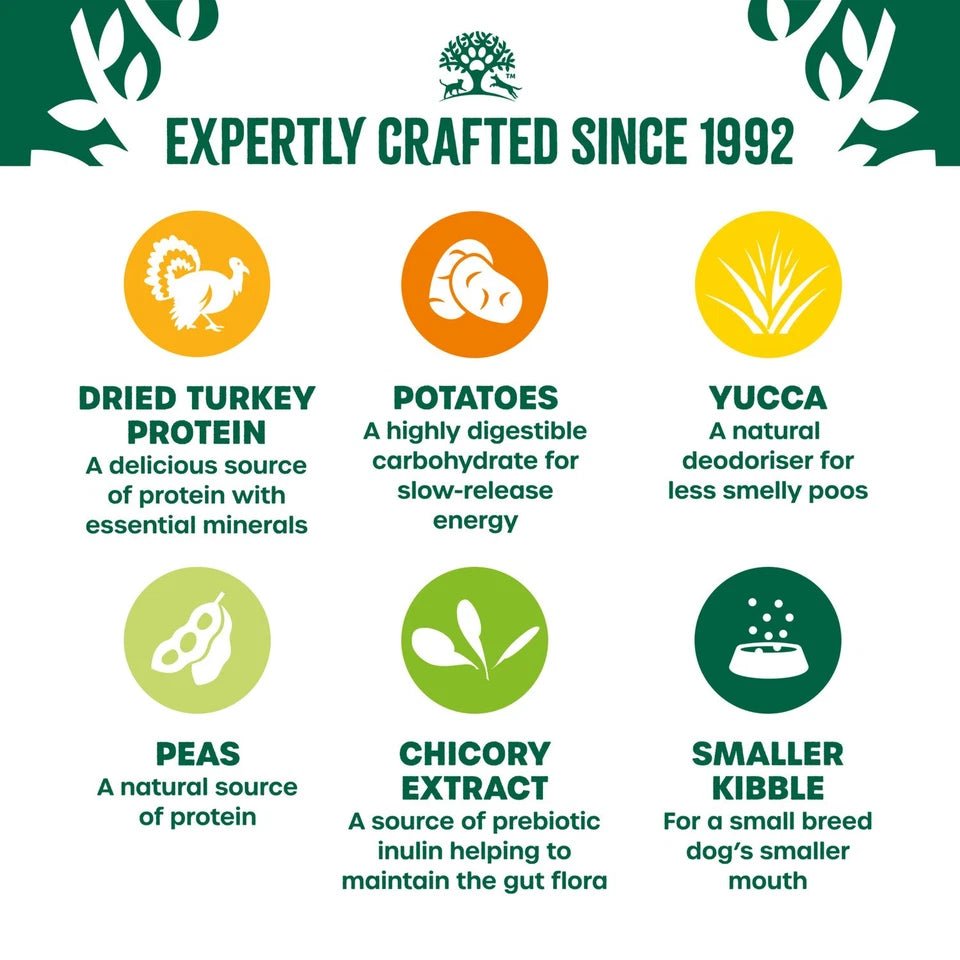 James Wellbeloved Grain Free Small Breed Turkey & Veg Adult Dry Dog Food, James Wellbeloved, 7.5 kg