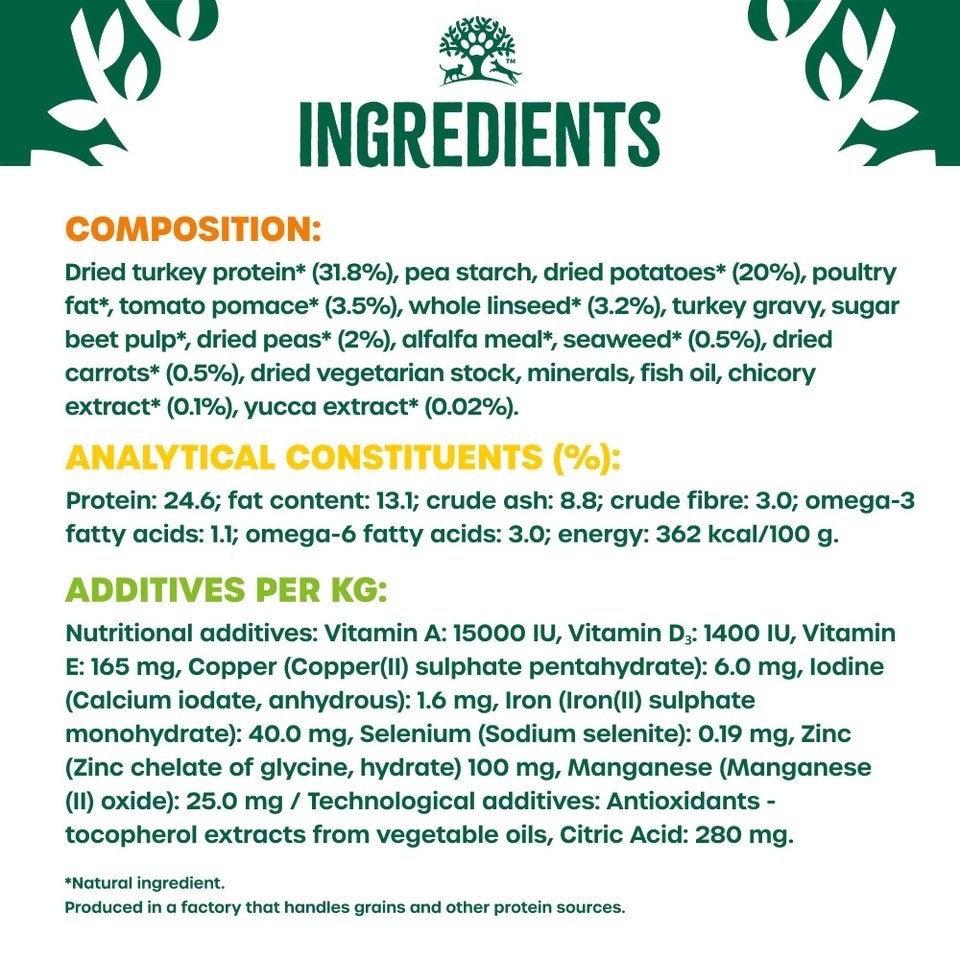 James Wellbeloved Grain Free Small Breed Turkey & Veg Adult Dry Dog Food, James Wellbeloved, 7.5 kg