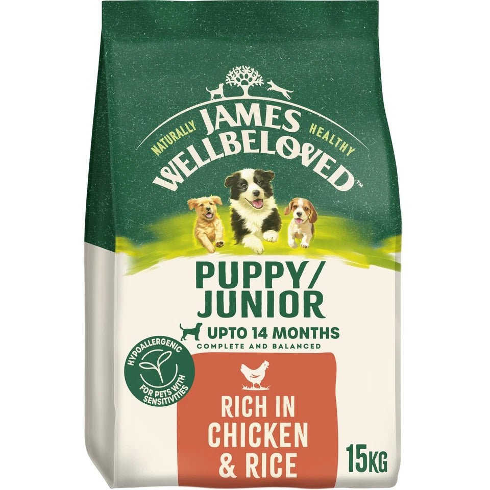 James Wellbeloved Puppy Chicken & Rice Complete Dry Dog Food, James Wellbeloved, 15 kg