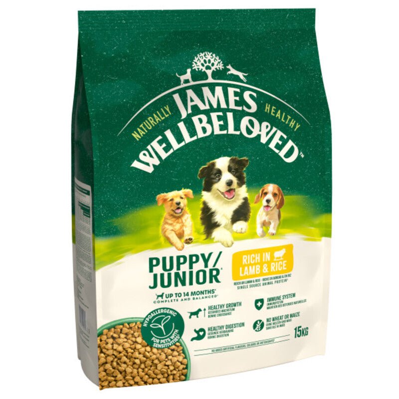 James Wellbeloved Puppy / Junior Lamb & Rice Dry Dog Food, James Wellbeloved, 15 kg