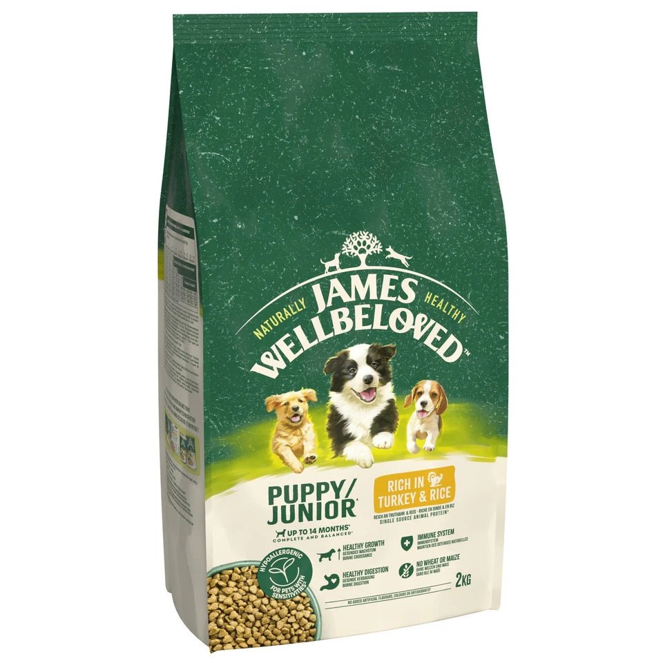 James Wellbeloved Puppy/Junior Turkey & Rice Dry Dog Food, James Wellbeloved, 15 kg