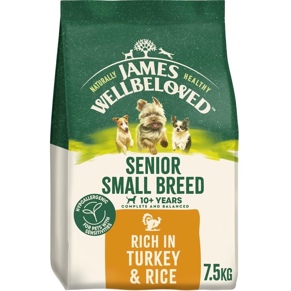James Wellbeloved Senior Turkey & Rice Small Breed Dry Dog Food, James Wellbeloved, 7.5 kg