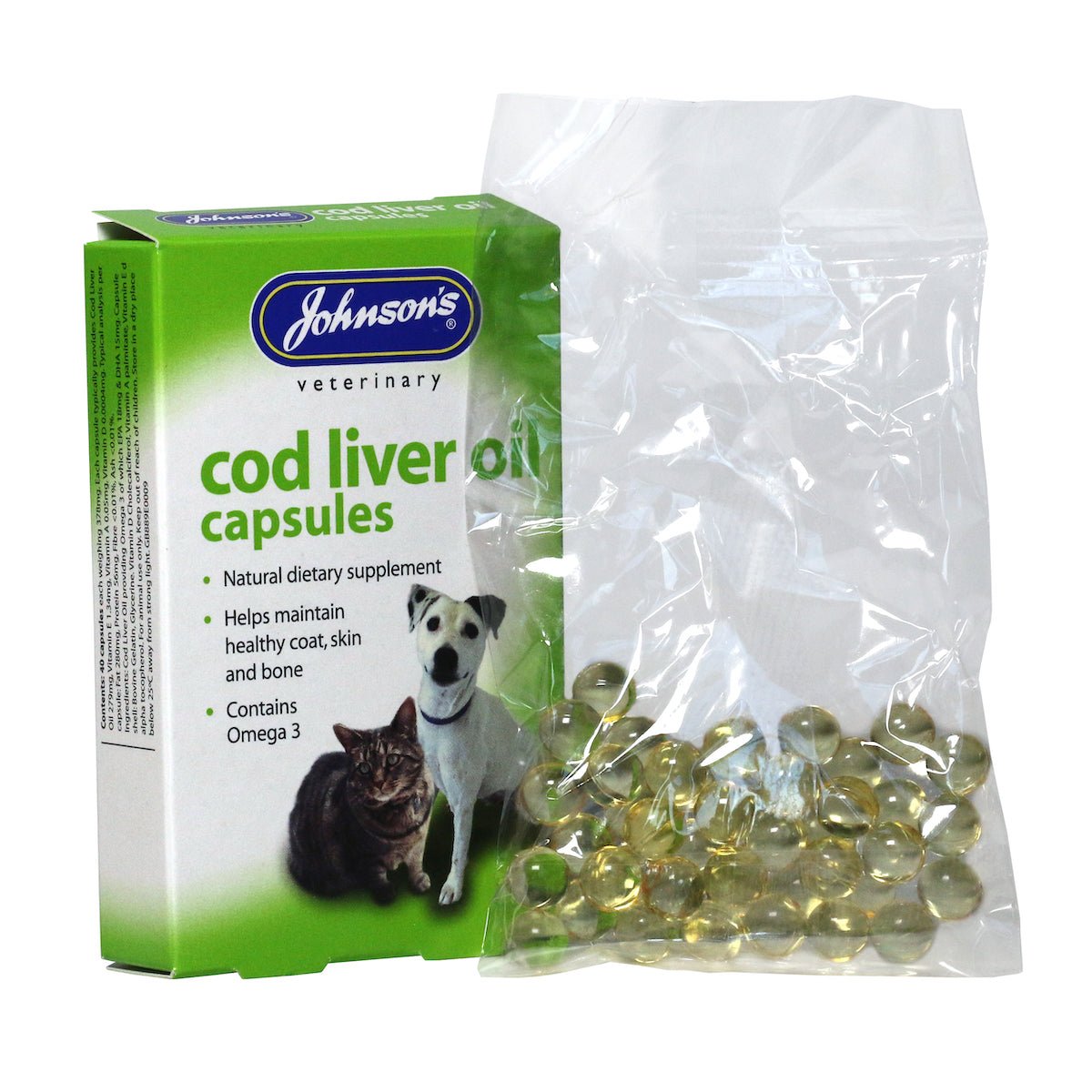 Johnsons Cod Liver Oil Capsules, Johnsons Veterinary, 6x40