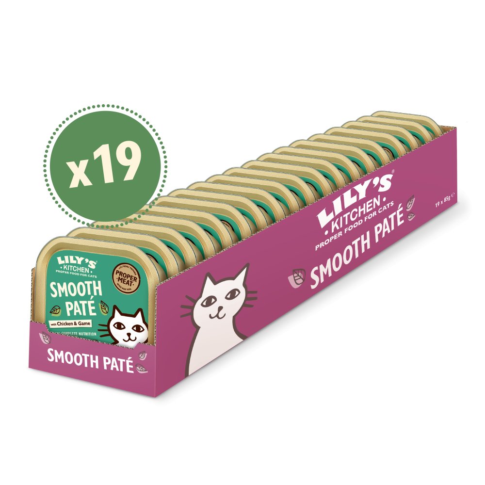 Lily's Kitchen Cat Smooth Pate Chicken with Game - 19 x 85g, Lily's Kitchen,