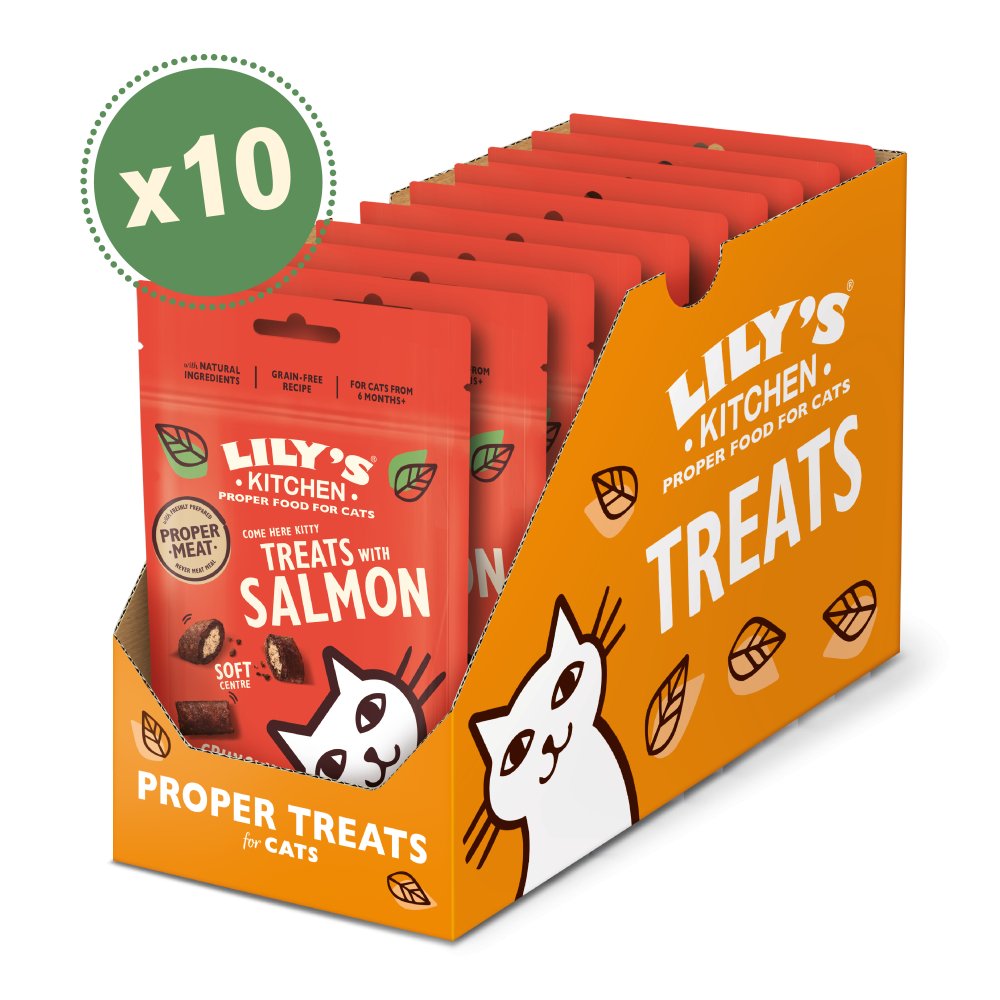 Lily's Kitchen Cat Treats with Salmon - 10 x 60g, Lily's Kitchen,