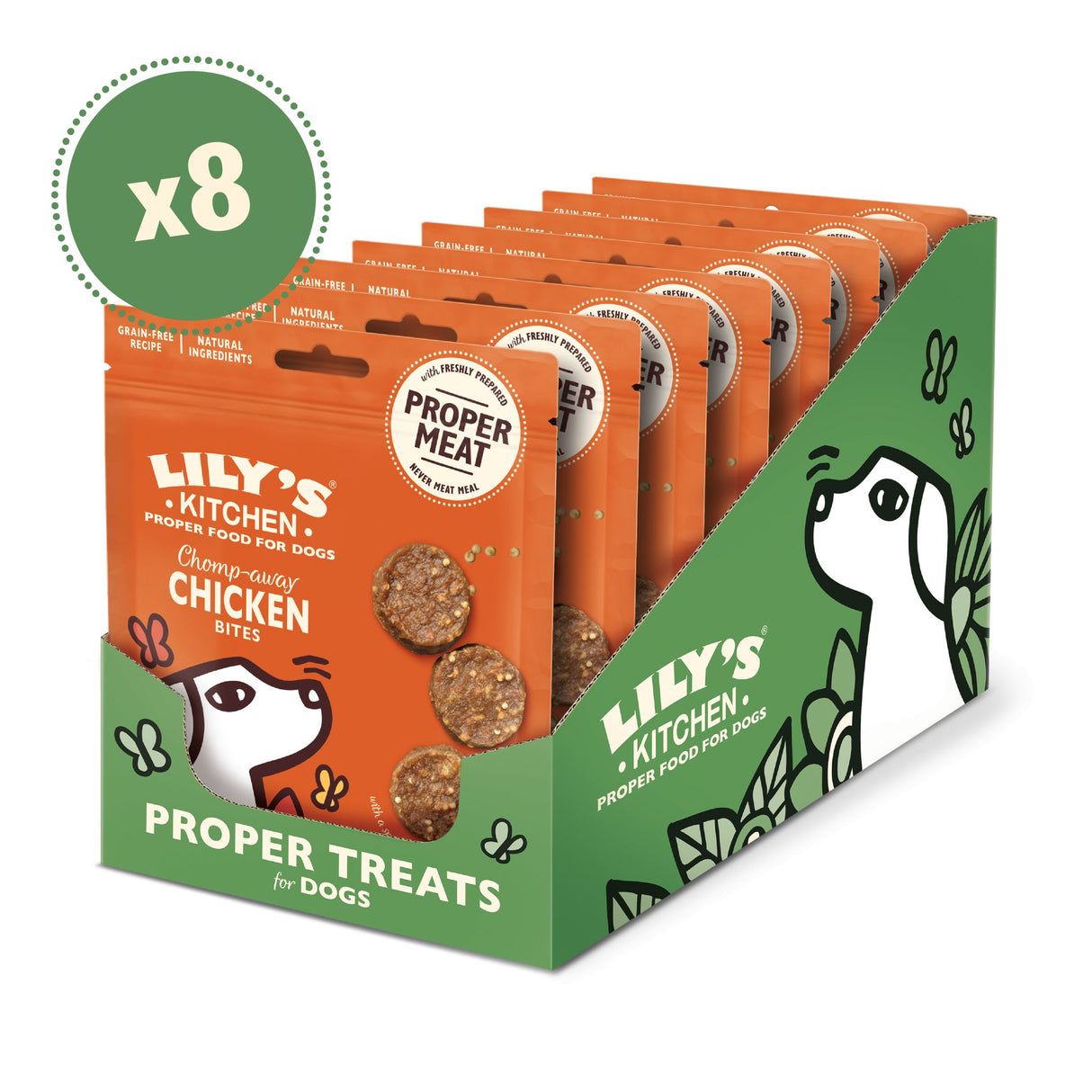 Lily's Kitchen Chomp - Away Chicken Bites Dog Treats - 8 x 70g, Lily's Kitchen,