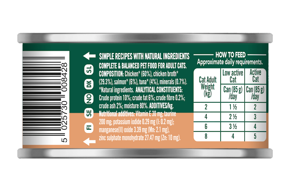 Natures Menu Adult Cat Chicken with Salmon & Tuna Cans - 18 x 85g, Natures Menu,