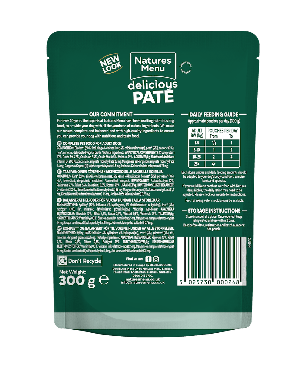 Natures Menu Chicken with Veg and Rice Dog Pouches - 8 x 300g, Natures Menu,