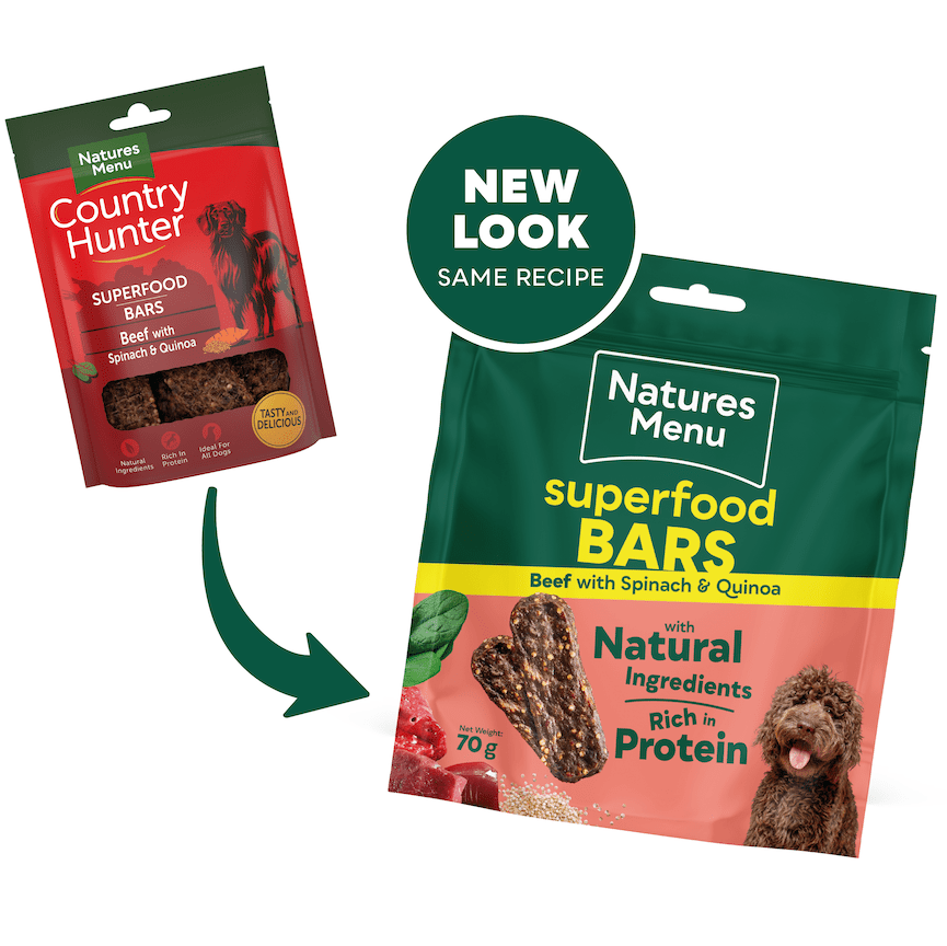 Natures Menu Country Hunter Superfood Bar Beef Dog Treats 7 x 100g, Natures Menu,
