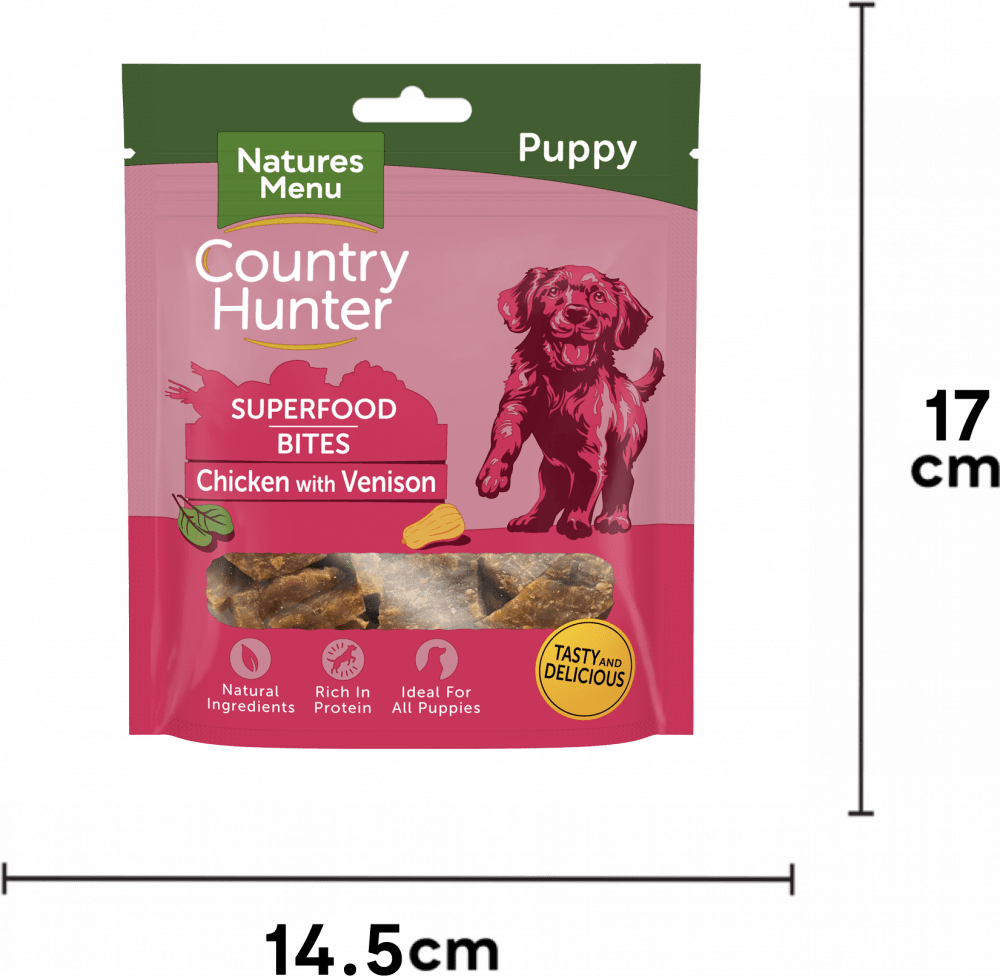 Natures Menu Country Hunter Superfood Bites Puppy Chicken with Venison 8 x 70g, Natures Menu,